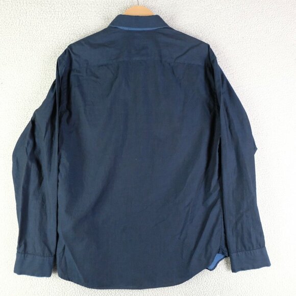 Armani Collezioni Shirt Mens Extra Large Blue Button Up Long Sleeve Casual - Picture 4 of 10